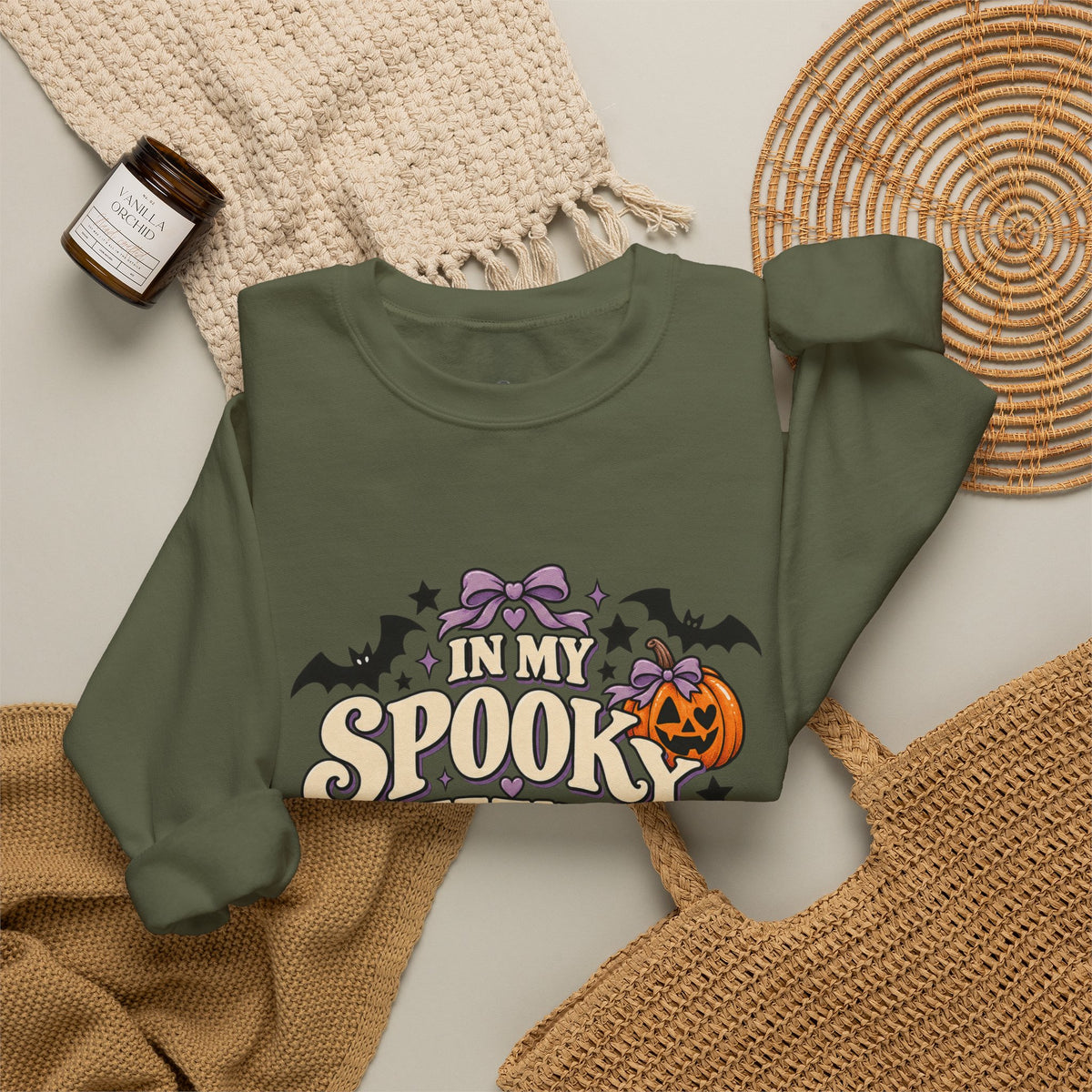 In My Spooky Sweetheart Era | Premium Boutique Crewneck Sweatshirt Halloween Retro Pumpkin Graphic  Cute Spooky Fall Top
