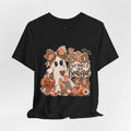 Boo But Make It Boutique | Premium Boutique Unisex T-Shirt Halloween Patchwork Ghost Graphic Cute Fall Bow Spooky Top