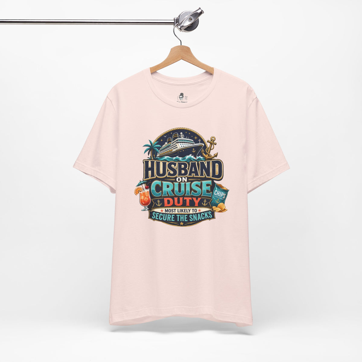 Husband on Cruise Duty Snacks Secured Shirt, Funny Mens Vacation Tee | Cruise Travel Collection