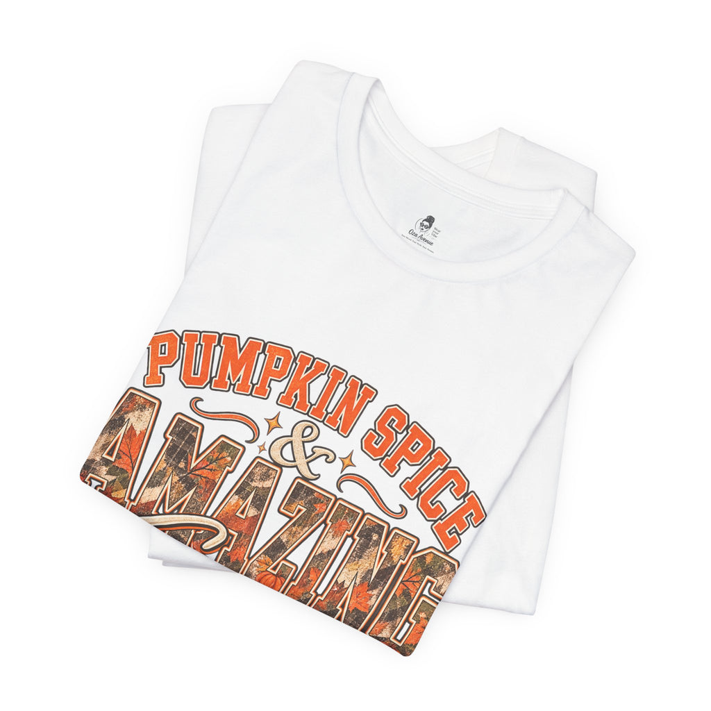 Pumpkin Spice And Amazing Grace | Premium Boutique Unisex T-Shirt Fall Christian Faith Graphic Autumn Pumpkin Inspirational Top