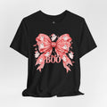 Boo | Premium Boutique Unisex T-Shirt Halloween Pink Ghost Bow Graphic Feminine Spooky Fashion Top