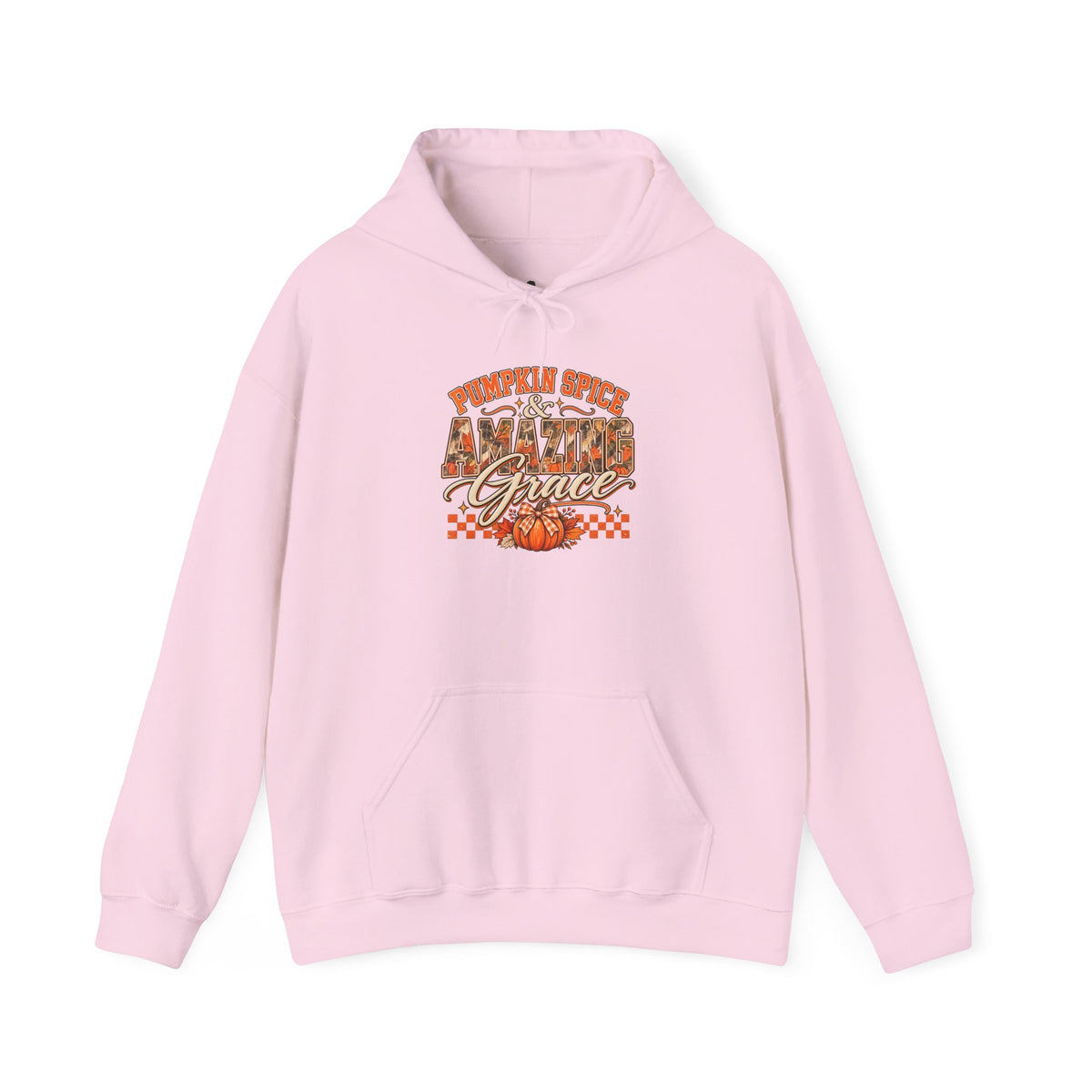 Pumpkin Spice And Amazing Grace | Premium Boutique Pullover Hoodie Fall Christian Faith Graphic Autumn Pumpkin Inspirational Top