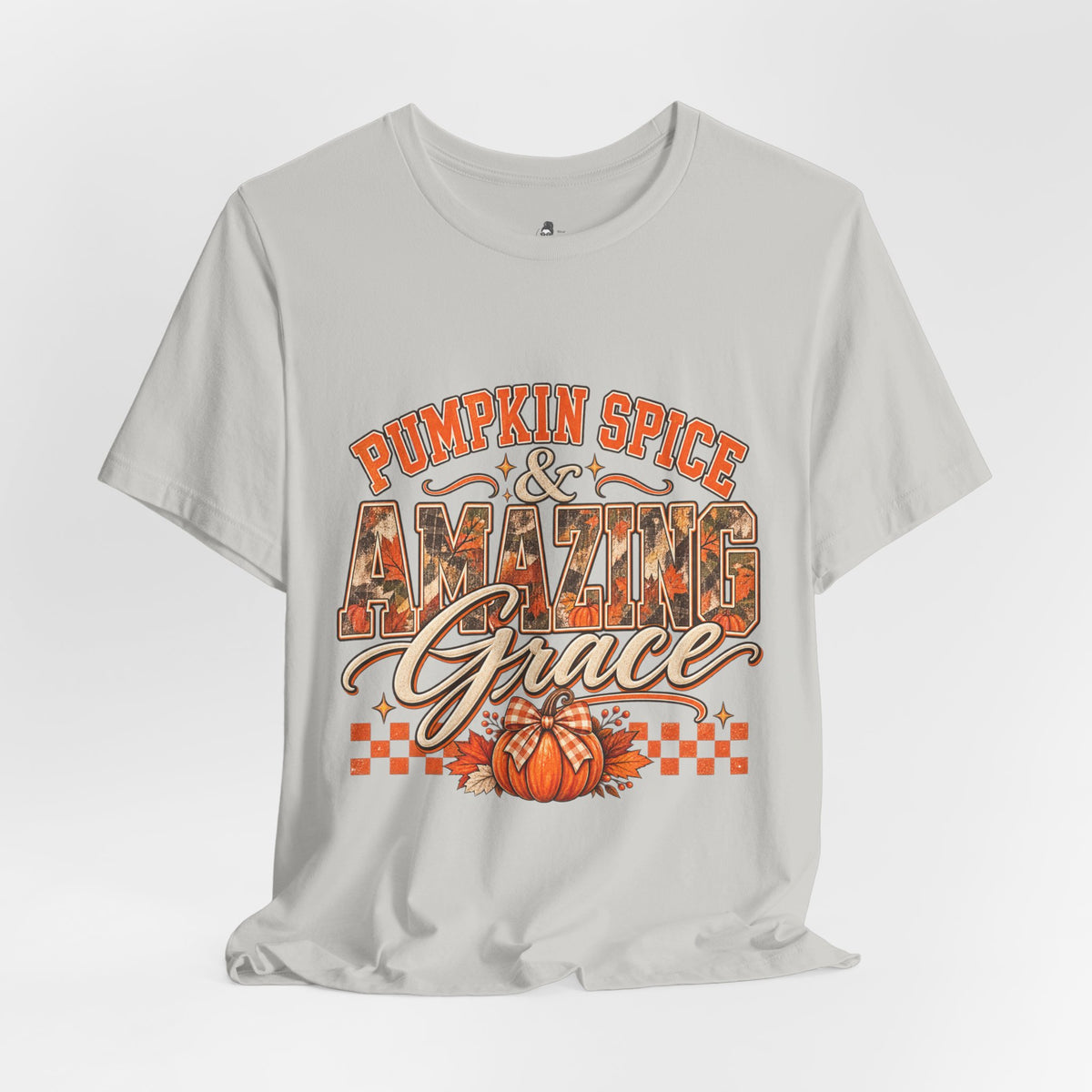 Pumpkin Spice And Amazing Grace | Premium Boutique Unisex T-Shirt Fall Christian Faith Graphic Autumn Pumpkin Inspirational Top