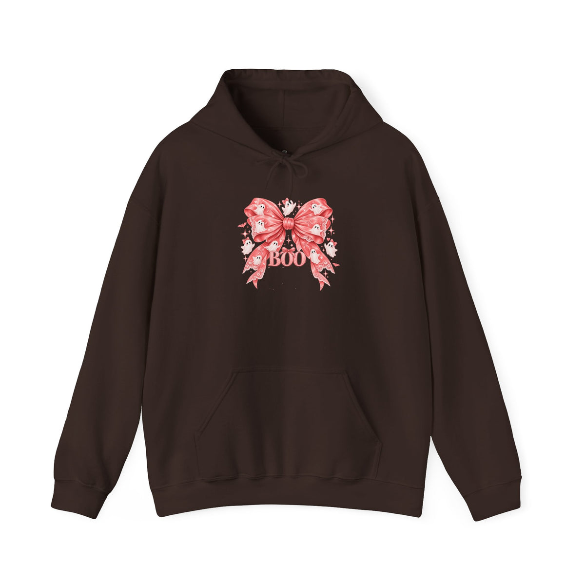 Boo | Premium Boutique Pullover Hoodie Halloween Pink Ghost Bow Graphic Feminine Spooky Fashion Top