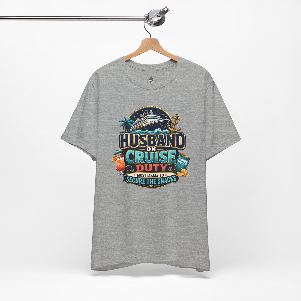 Husband on Cruise Duty Snacks Secured Shirt, Funny Mens Vacation Tee | Cruise Travel Collection