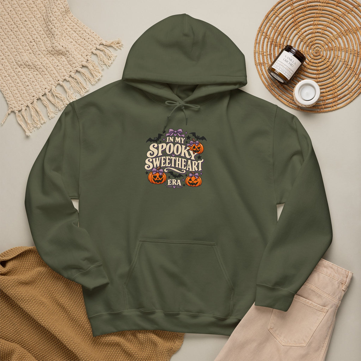 In My Spooky Sweetheart Era | Premium Boutique Pullover Hoodie Halloween Retro Pumpkin Graphic  Cute Spooky Fall Top