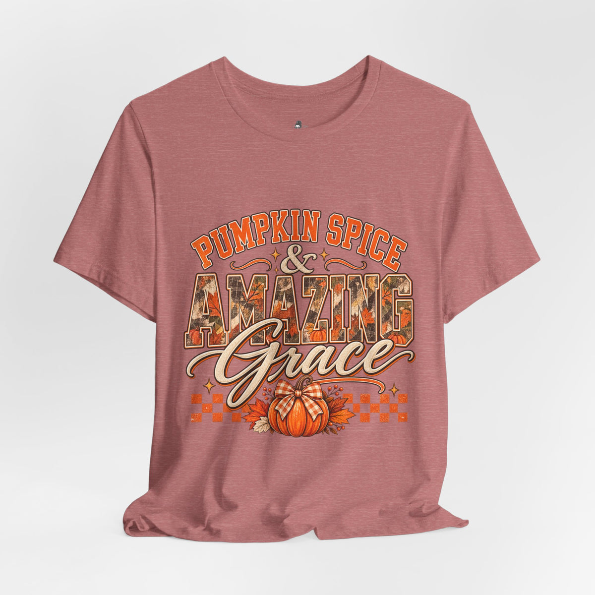 Pumpkin Spice And Amazing Grace | Premium Boutique Unisex T-Shirt Fall Christian Faith Graphic Autumn Pumpkin Inspirational Top