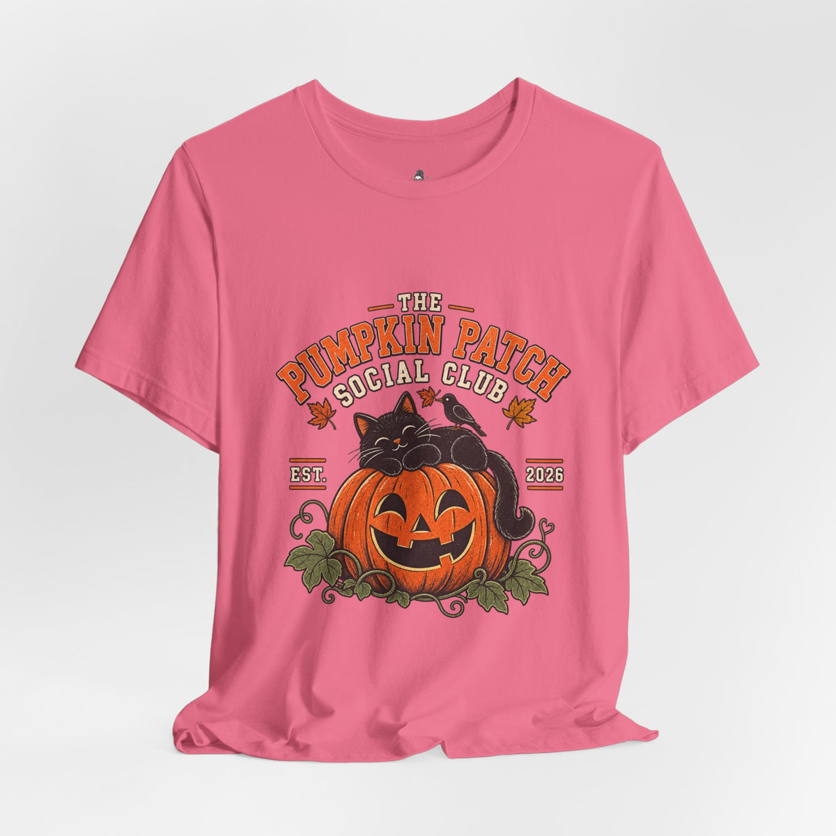 The Pumpkin Patch Social Club | Premium Boutique Unisex T-Shirt Fall Vintage Black Cat Halloween Graphic Autumn Pumpkin Top
