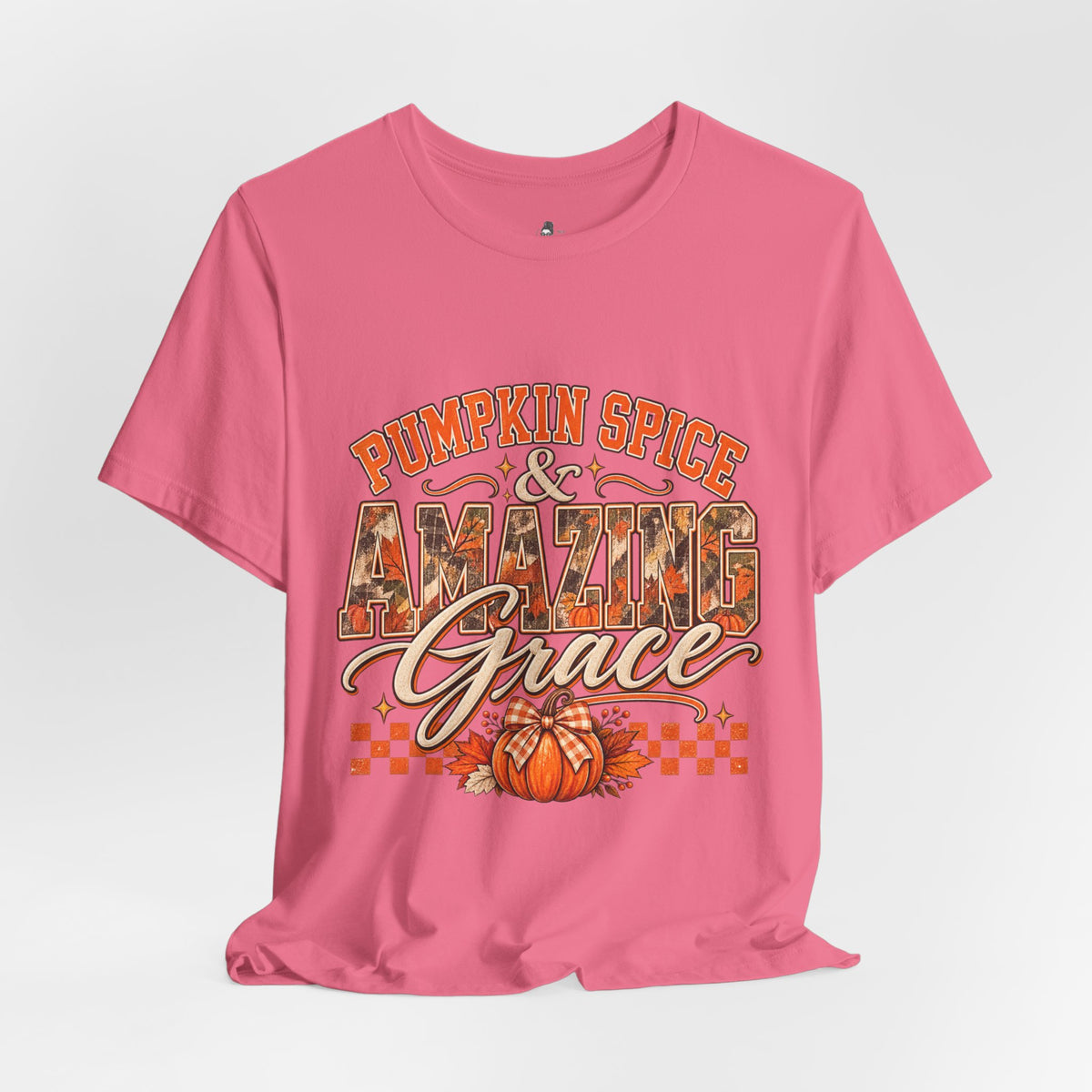 Pumpkin Spice And Amazing Grace | Premium Boutique Unisex T-Shirt Fall Christian Faith Graphic Autumn Pumpkin Inspirational Top