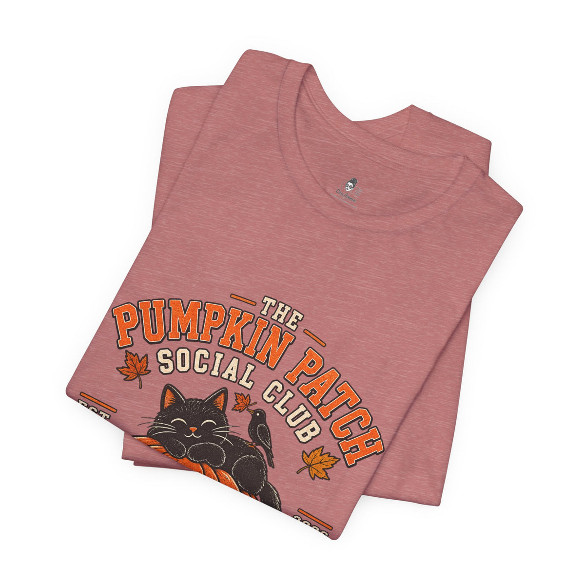 The Pumpkin Patch Social Club | Premium Boutique Unisex T-Shirt Fall Vintage Black Cat Halloween Graphic Autumn Pumpkin Top