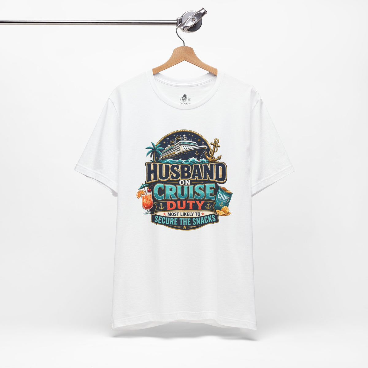 Husband on Cruise Duty Snacks Secured Shirt, Funny Mens Vacation Tee | Cruise Travel Collection