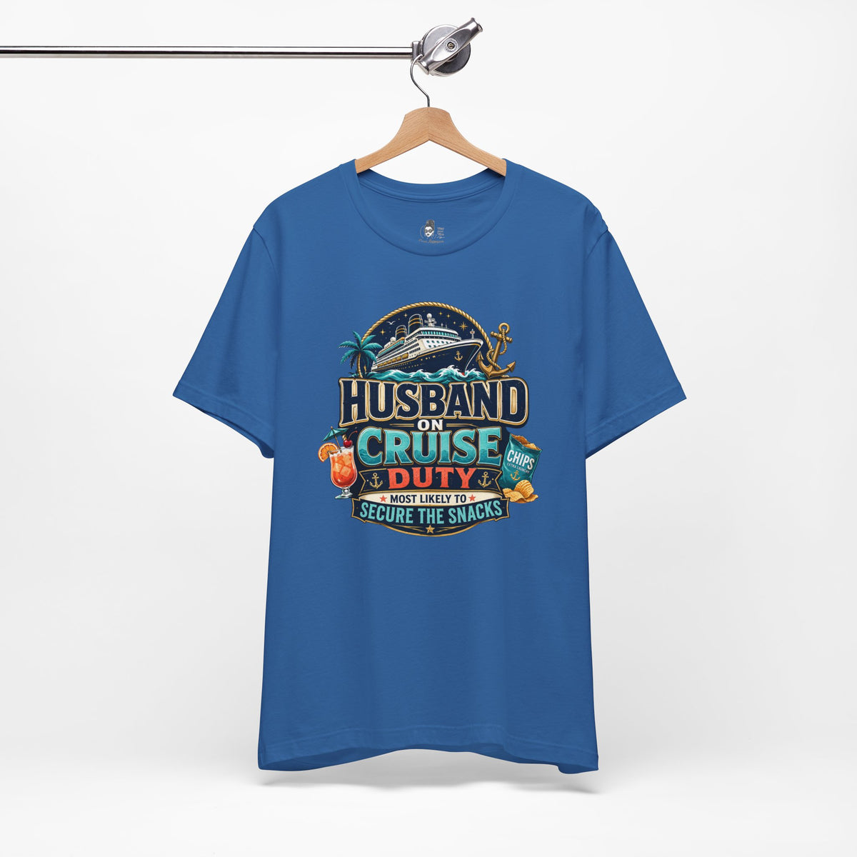 Husband on Cruise Duty Snacks Secured Shirt, Funny Mens Vacation Tee | Cruise Travel Collection